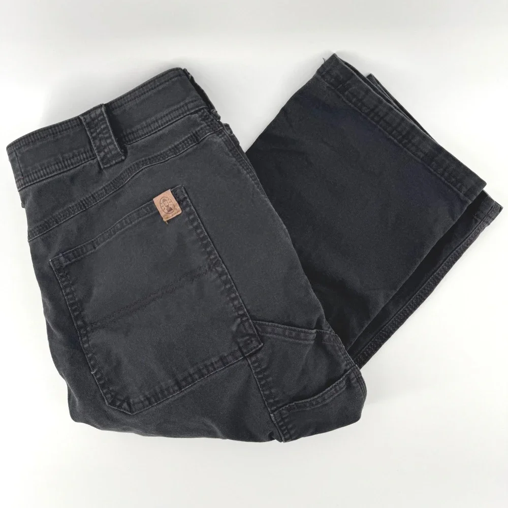 Coleman‎ Carpenter Utility Pants Mens 35x28.5 Gray Canvas Workwear Straight Leg